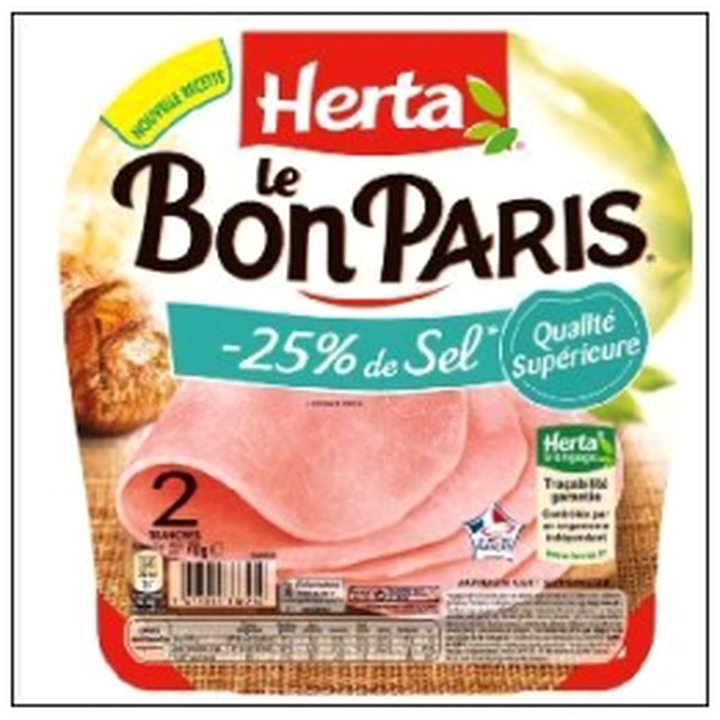 CAT-06095 2T.JAMBON BON PARIS -25% SEL 70G HERTA - Image 1