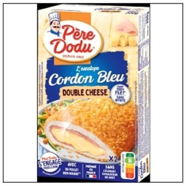 ESCALOPE CORDON BLEU POUL ET DBLE CHEESE X2 P.DODU