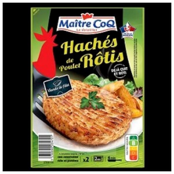 BQ.HACHE DE POULET ROTI 180G MAITRE COQ