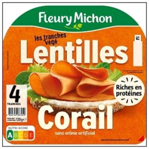 4 TRANCHES VEGETALE LENTI LLES CORAIL 120G F.MICHON