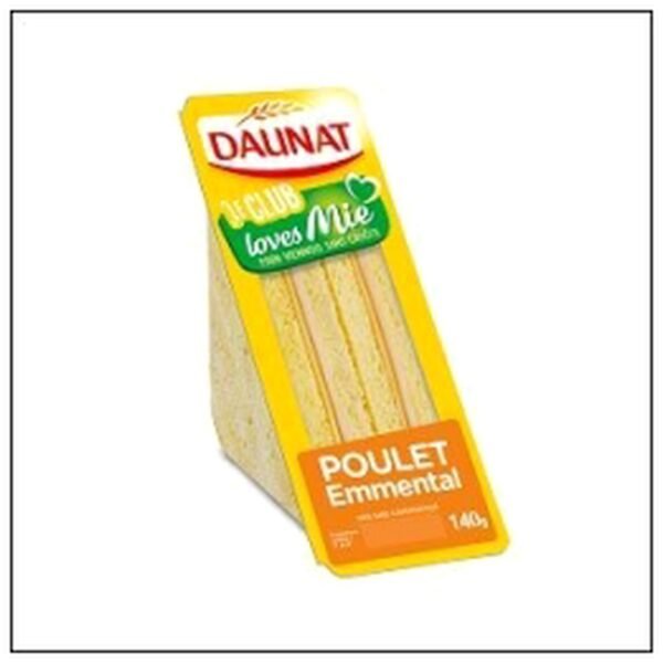 SANDW SANS CROUTE POULET EMMENTAL 140G DAUNAT