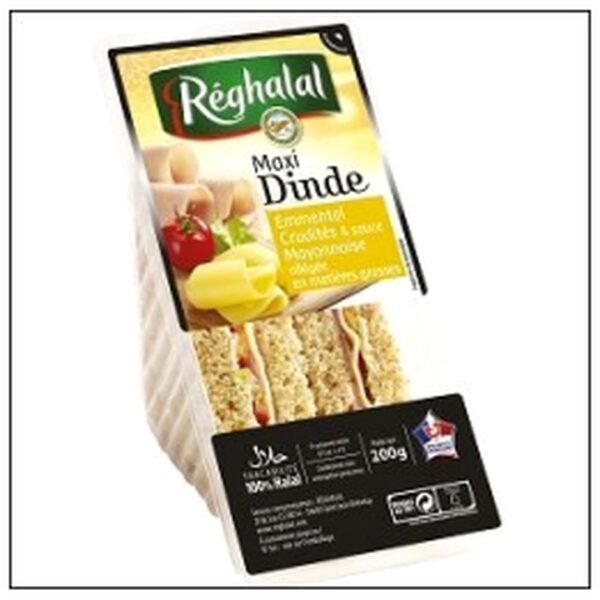 MAXI SANDWICH DINDE HALAL EMMENTAL 200G REGHALAL