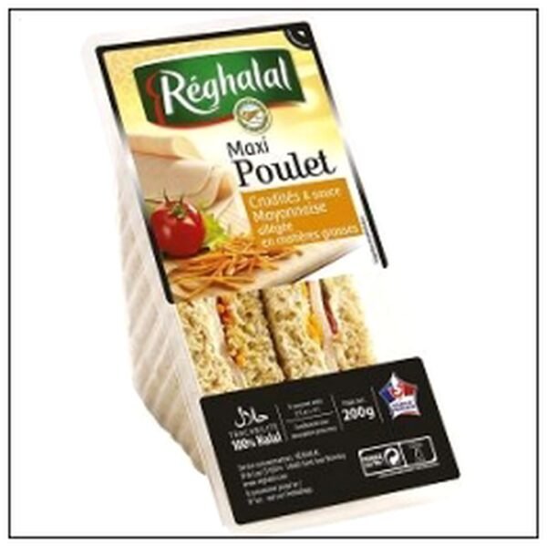 MAXI SANDWIC.POULET HALAL CRUDITES 200G REGHALAL