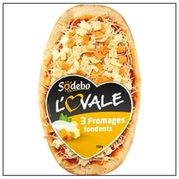 PIZZA L'OVALE 3 FROMAGES 200G SODEBO