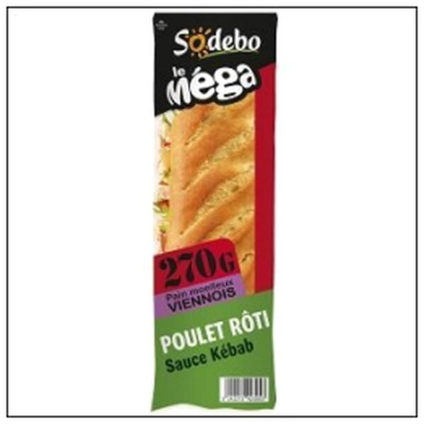 SDW.MEGA BAGUETTE POULET SAUCE.KEBAB.270 SODEBO