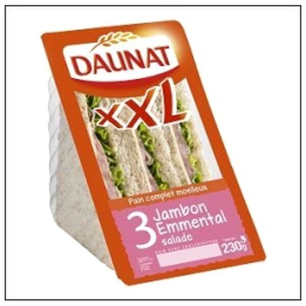 SAND.XXL P/COMPLET JAMBON EMMENTAL/SALA 230G DAUNAT