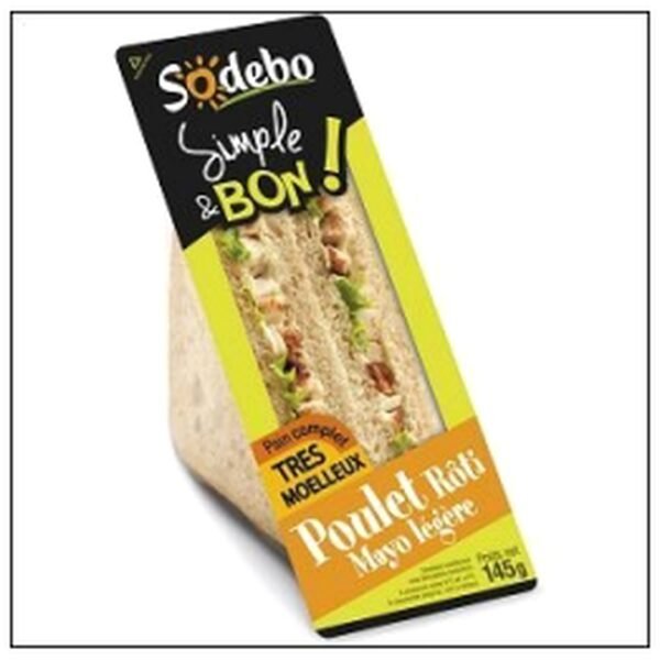 SDW.POULET ROTI MAYONNAIS E LEGERE 145G SODEBO