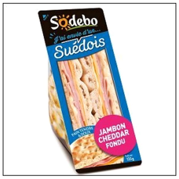 CAT-06352 SANDWICH.SUEDOIS JAMBON CHEDDAR 135G SODEBO - Image 1