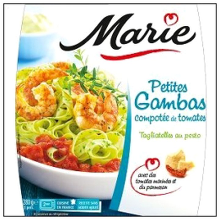 CAT-06379 PETITE GAMBAS TAGLIATELLE CONFIT TOMATE 280G MARIE - Image 1