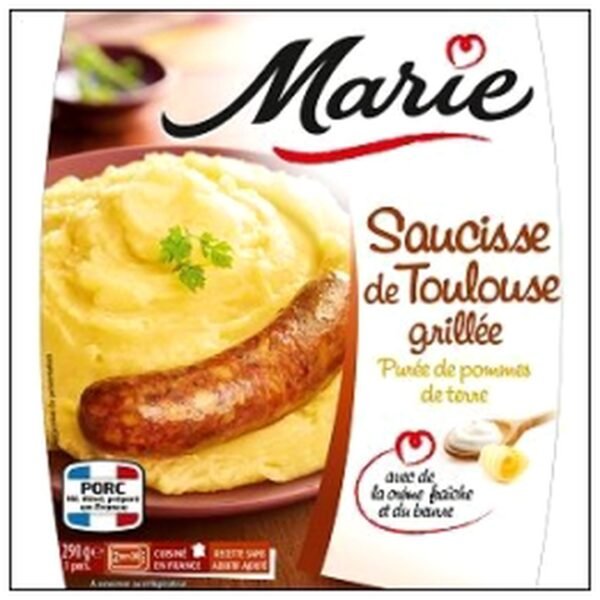 SAUCISSES TOULOUSE PUREE P.D.T.290G MARIE FRAIS