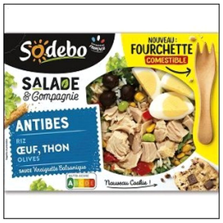 CAT-06393 SALADE ANTIBES 320G SODEB 'THON/RIZ/OEUF/CRUDIT/OLI - Image 1