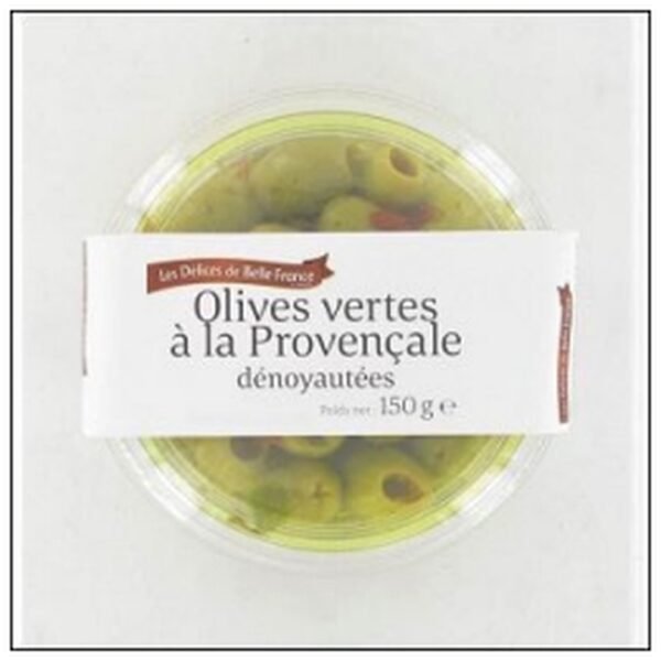 POT OLIVES VERTES DENOYAU TÉES PROVENCALES 150G DBF