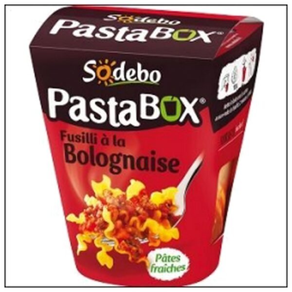 BOX FUSILLI BOLOGNAISE 330G SODEBO