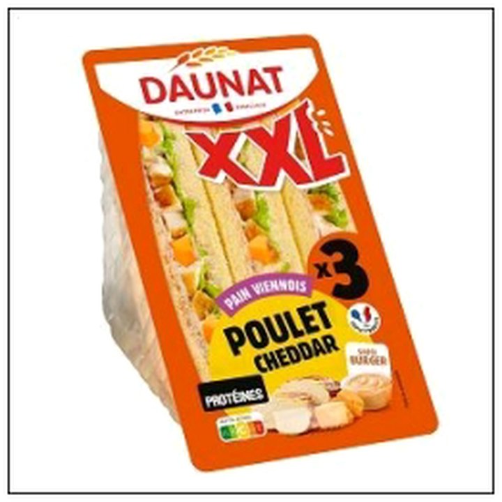 CAT-06655 SAND.XXL VIENNOIS POULET CHEDDAR 230G DAUNAT - Image 1