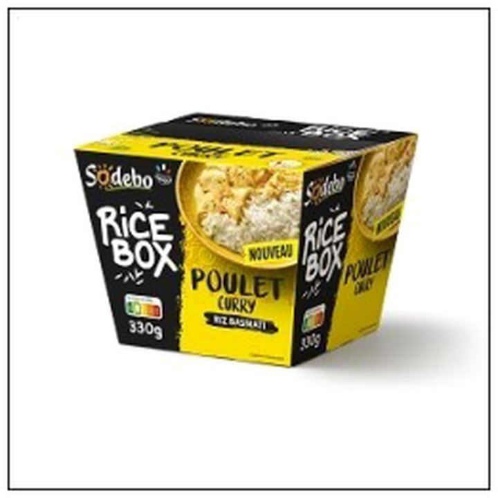 CAT-06668 RICEBOX 330G POULET CURRY RIZ BASMATI SODEBO - Image 1