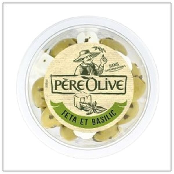 OLIVES FETA ET BASILIC 15 0G PERE OLIVE
