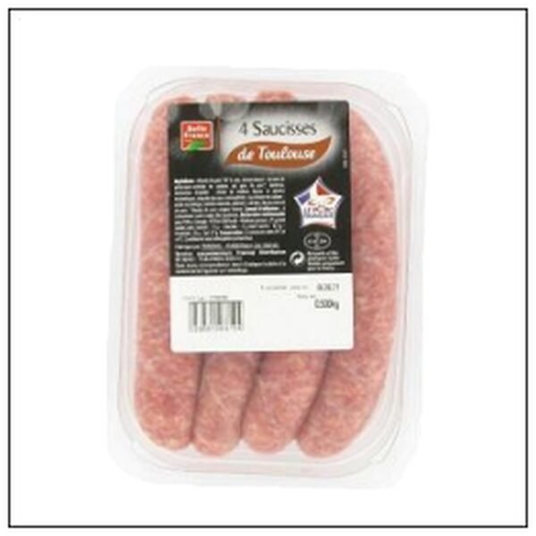 BQ 4 SAUCISSES TOULOUSE 500G BELLE FRANCE