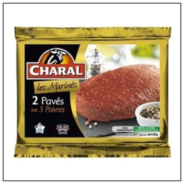 2 PAVES BOEUF 3 POIVRES 130G CHARAL