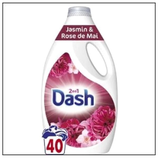 DASH 2EN1 LIQ.JASMINE&ROS E MAI 40LAVAGES (1,8L)