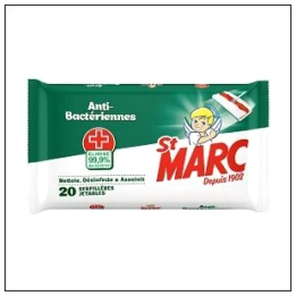 S.20 SERPILLIERES JETABLE ANTI-BACTERIENNE.ST MARC