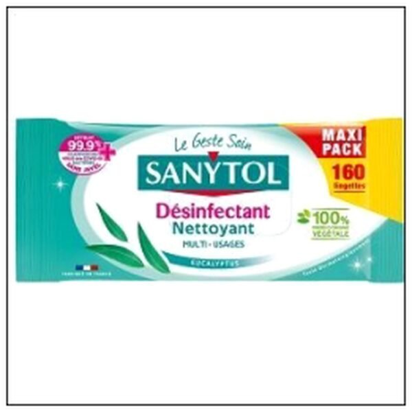 LINGETTE DESINFECTANT MUL TI USAGE X160 SANYTOL