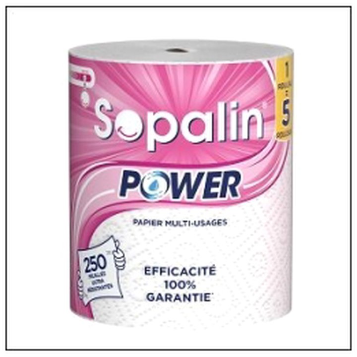 CAT-07278 ESSUIE TOUT SOPALIN POWER BLANC ROULEAU 1=5 - Image 1