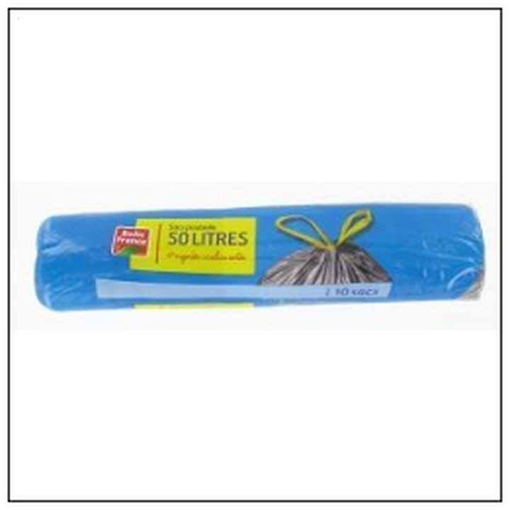 CAT-07359 RLX 10 SACS POUBELLES 50L COULISS 27µ BELLE FRANCE - Image 1