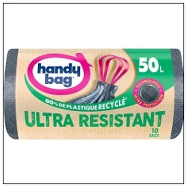 10 SAC POUBEL.50L COULIS- SANT ULT.RESIST.HANDY BAG