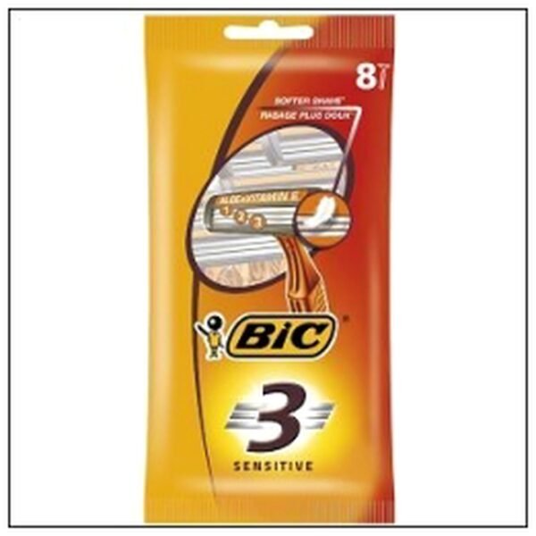 POCH.8 RASOIRS JETABLES 3 LAMES MASCULIN BIC