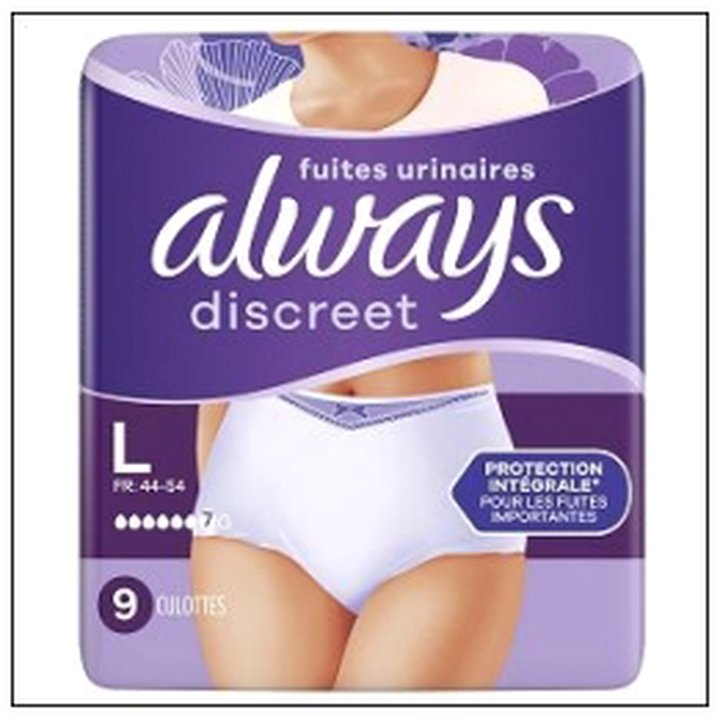 CAT-07752 S.9 CULOTTES FUITE URINAI RE PLUS L ALWAYS DISCREET - Image 1