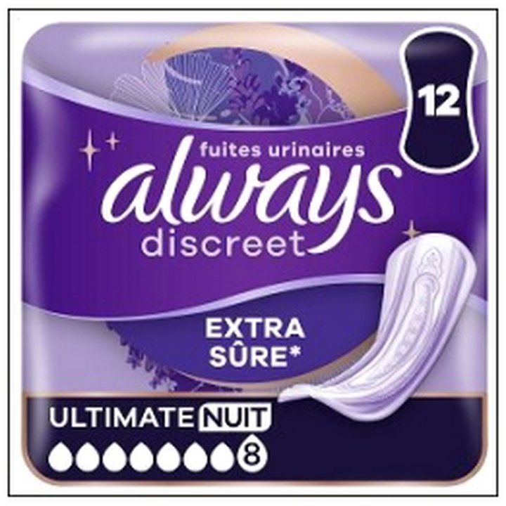 CAT-07762 S.12 SERVIET.FUITE URINAI RE NUIT ALWAYS DISCREETT - Image 1