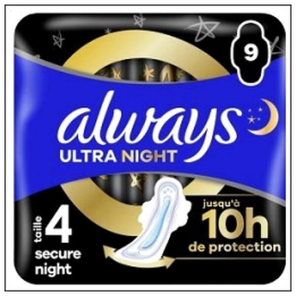 S.9 SERVIETTE ULTRA SECUR E NIGHT TAILLE 4 ALWAYS