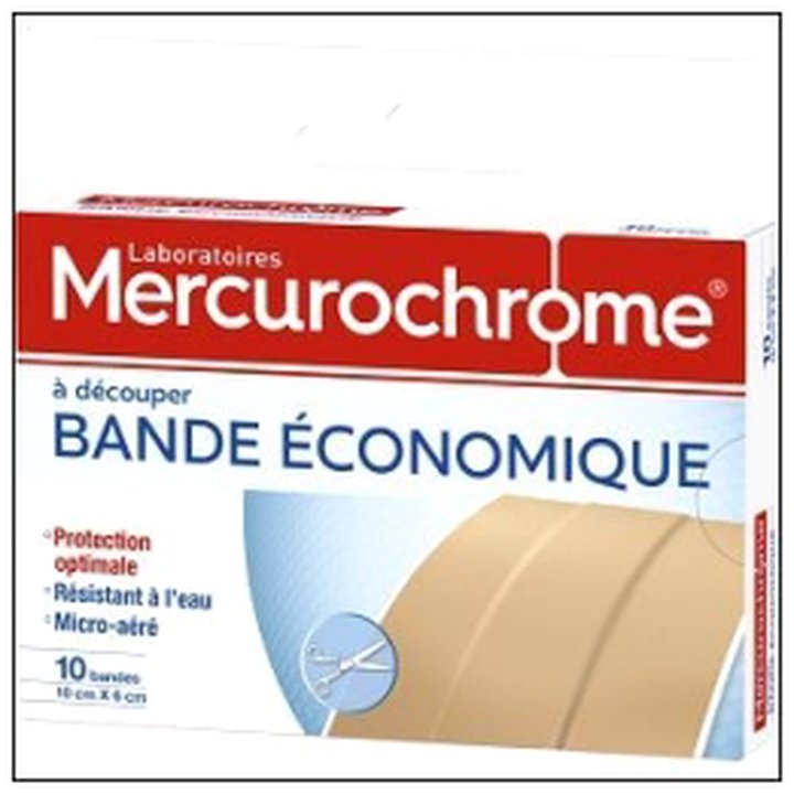 CAT-07839 10 BANDES A DECOUPER ECON OMIC 10X6CM MERCUROCHROME - Image 1