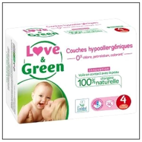 46 COUCHES T4 7-14KGS HYP OALLERGENIQUE LOVE&GREEN