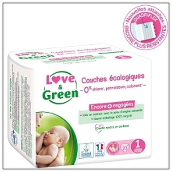44 COUCHES T1 2-5KGS HYP- OALLERGENIQUE LOVE&GREEN