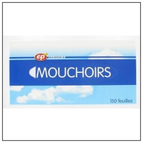 BOITE 150 MOUCHOIRS BLANC 2 PLIS ECOPRIX