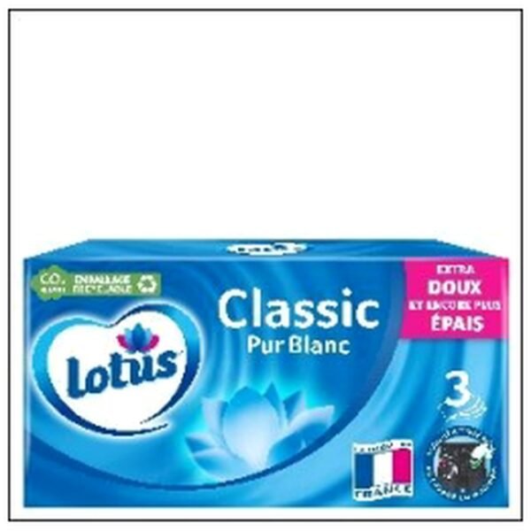 BOITE 80 MOUCHOIRS BLANC LOTUS