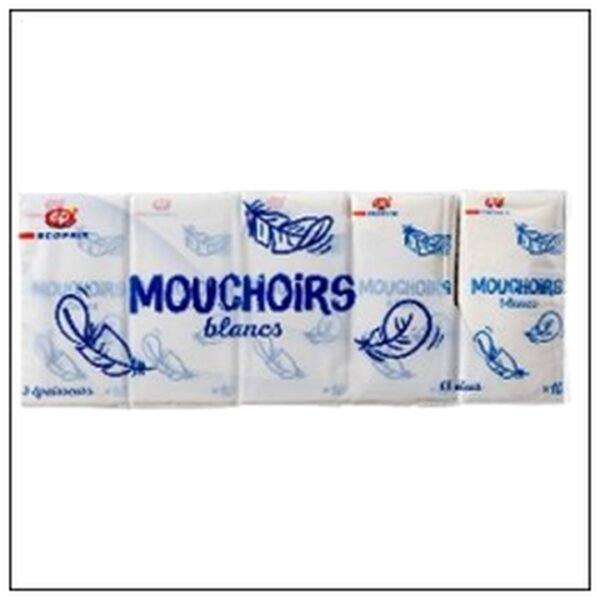 15 ET.10 MOUCHOIRS BLANCS 3 PLIS ECOPRIX