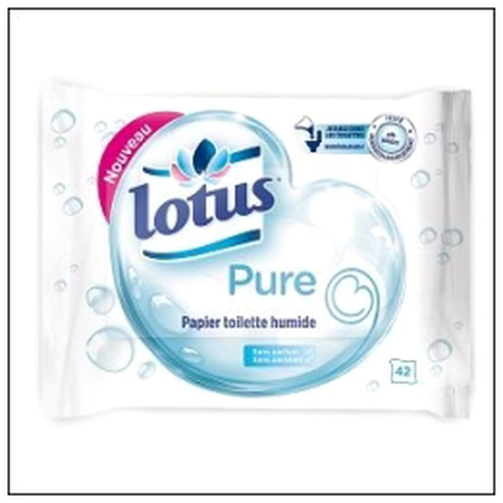 CAT-07915 P.HYGIENIQUE HUMIDE PURE 42 FEUILLES LOTUS - Image 1