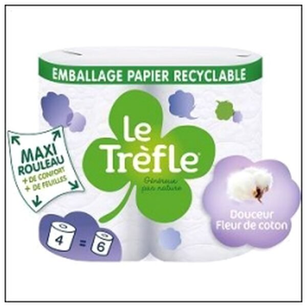L.4 RLX PAP.TOILETTE MAXI DOUCEUR TREFLE 4=6