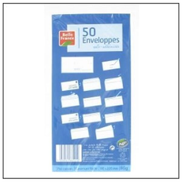 P.50 ENVELOPP.BLANCH.AUTO ADHESIVE 220X110 B.FRANCE