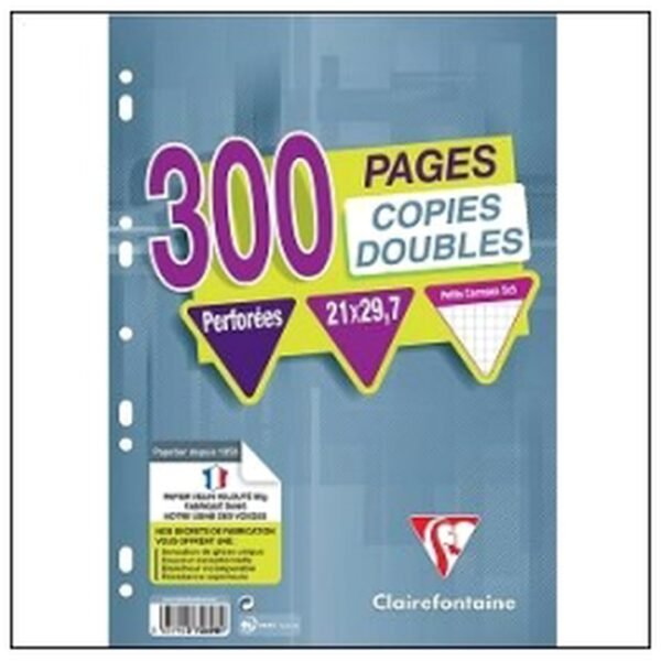 L.300 COPIES DOUBLES A4 5X5 CLAIREFONTAINE