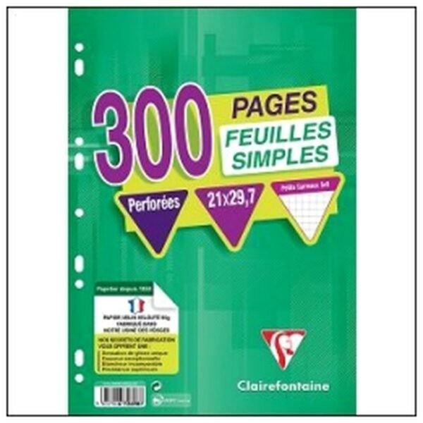 L.300 FEUILLES SIMPLE A4 5X5 CLAIREFONTAINE