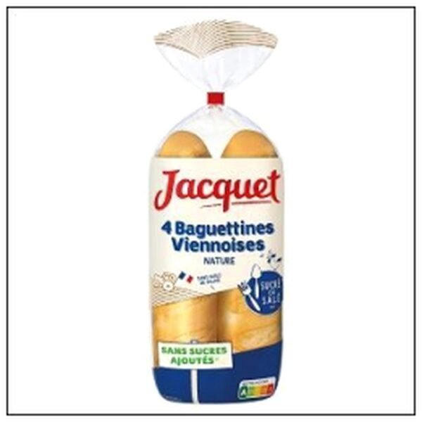 4 BAGUETTES VIENNOISE 85G PRETRANCHEES SSA JACQUET