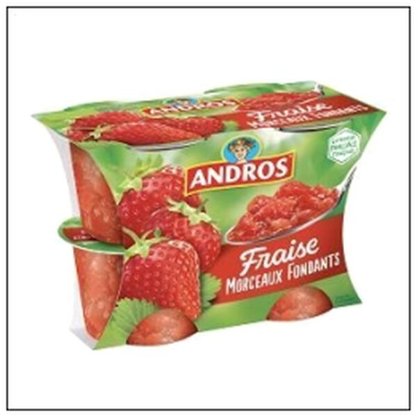COMPOTE FRAISE MORCEAUX 4X100G ANDROS