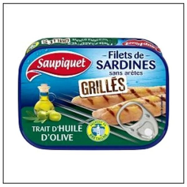 FILET SARDINE GRILLÉS HUI LE OLIVE 70G SAUPIQUET