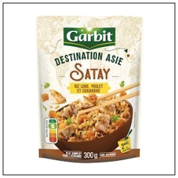 CAT-08317 DOYPACK SATAY RIZ POULET CORIANDRE 300G GARBIT - Image 1