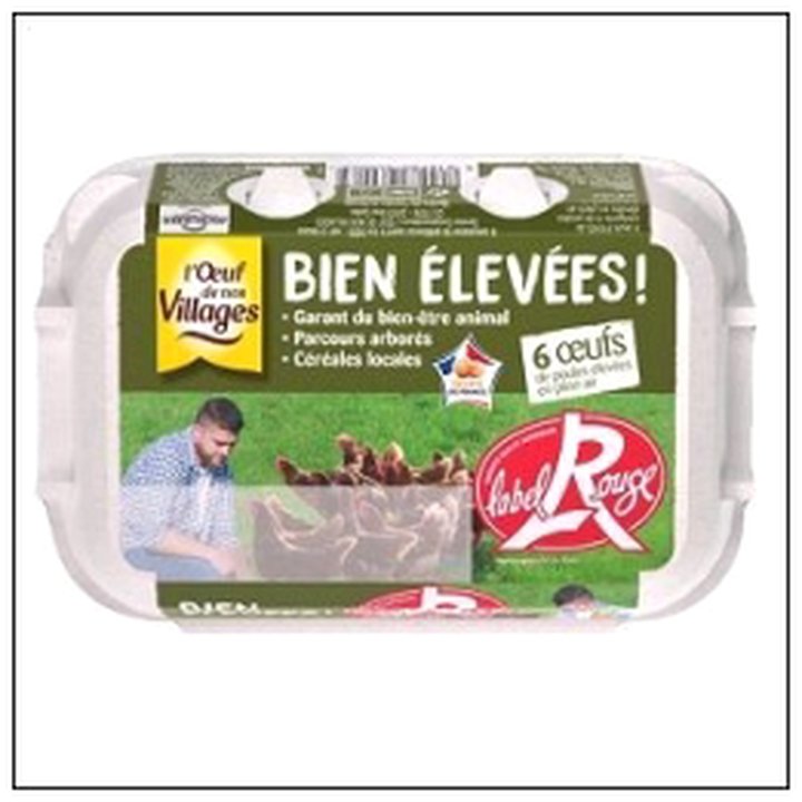 CAT-08359 BTE 6 OEUFS LABEL ROUGE OEUFS DE NOS VILLAGES - Image 1
