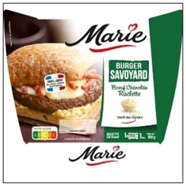 BURGER BOEUF CHAROLAIS RA CLETTE 190G MARIE FRAIS