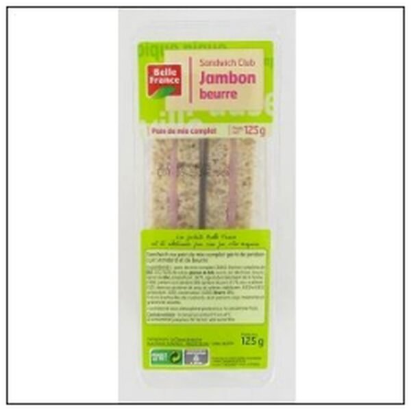 SANDWICH CLUB JAMBON BEURRE 125G BELLE FRANCE